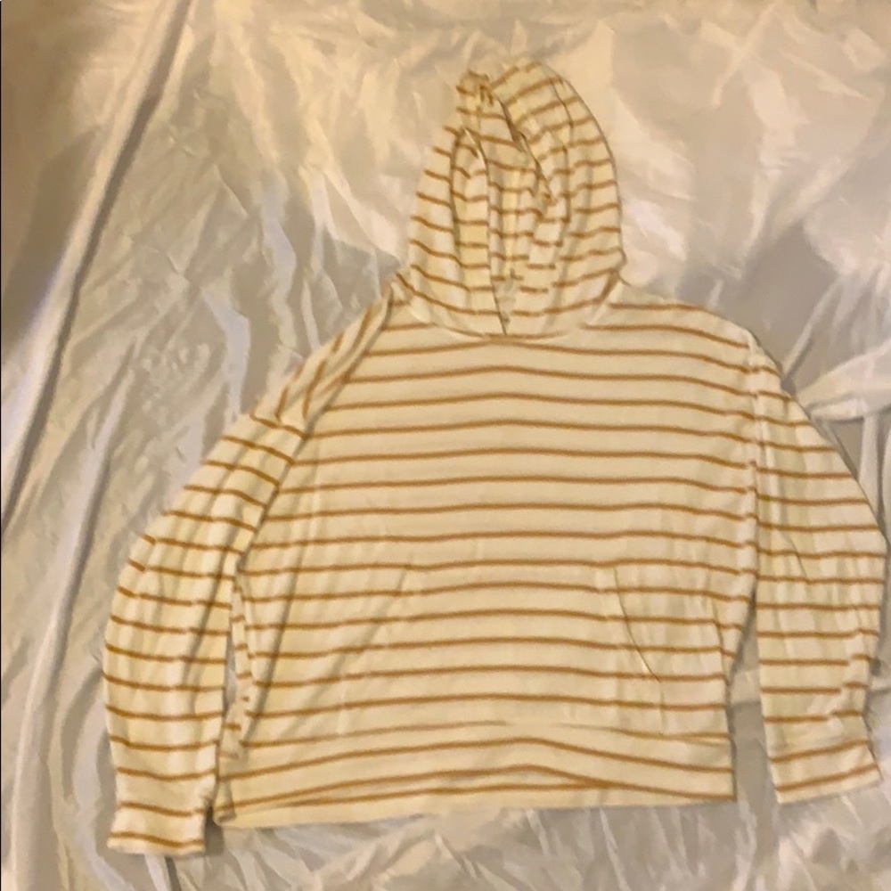 White striped soft hoodie